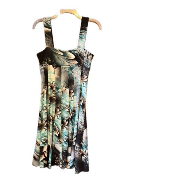 Candiss Cole Designs Brown and turquoise sun dress size small - Picture 2 of 3